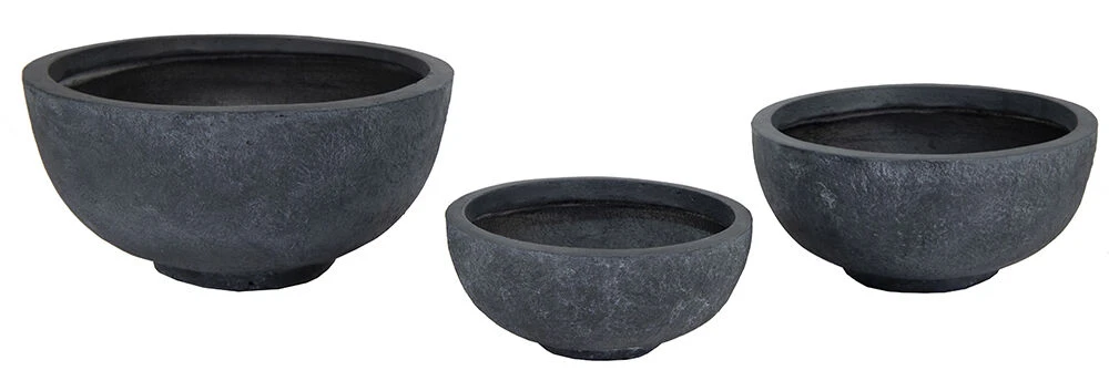 Plantenschaal Arizona - d36 x h16.5cm - Donkergrijs Plantenschaal Arizona - D36 X H16.5cm - Donkergrijs -Ingemaakte Serie Winkel arizona round bowl graphite d36h165 schaal 6 8