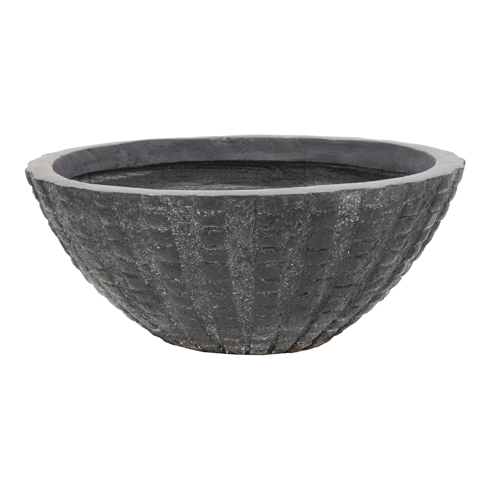 Plantenschaal Arkansas - d55 x h24cm - Donkergrijs Plantenschaal Arkansas - D55 X H24cm - Donkergrijs -Ingemaakte Serie Winkel arkansas bowl low graphite d55h24 plantenschaal 1
