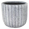Bloempot Arkansas Egg Washed - D25 X H25cm - Lichtgrijs -Ingemaakte Serie Winkel arkansas egg pot washed grey d25h25 bloempot 1 5