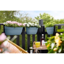 Elho Balkonbak Vibia Campana Easy Hanger Large - Vintage Blauw -Ingemaakte Serie Winkel balkonbak vibia campana easy hanger large vintage blauw balkonbak vintage blauw 5 1