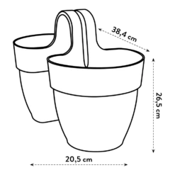 Elho Balkonbak Vibia Campana Twin 21cm - Antraciet -Ingemaakte Serie Winkel balkonbak vibia campana twin 21cm antraciet balkonbak antraciet 6 1