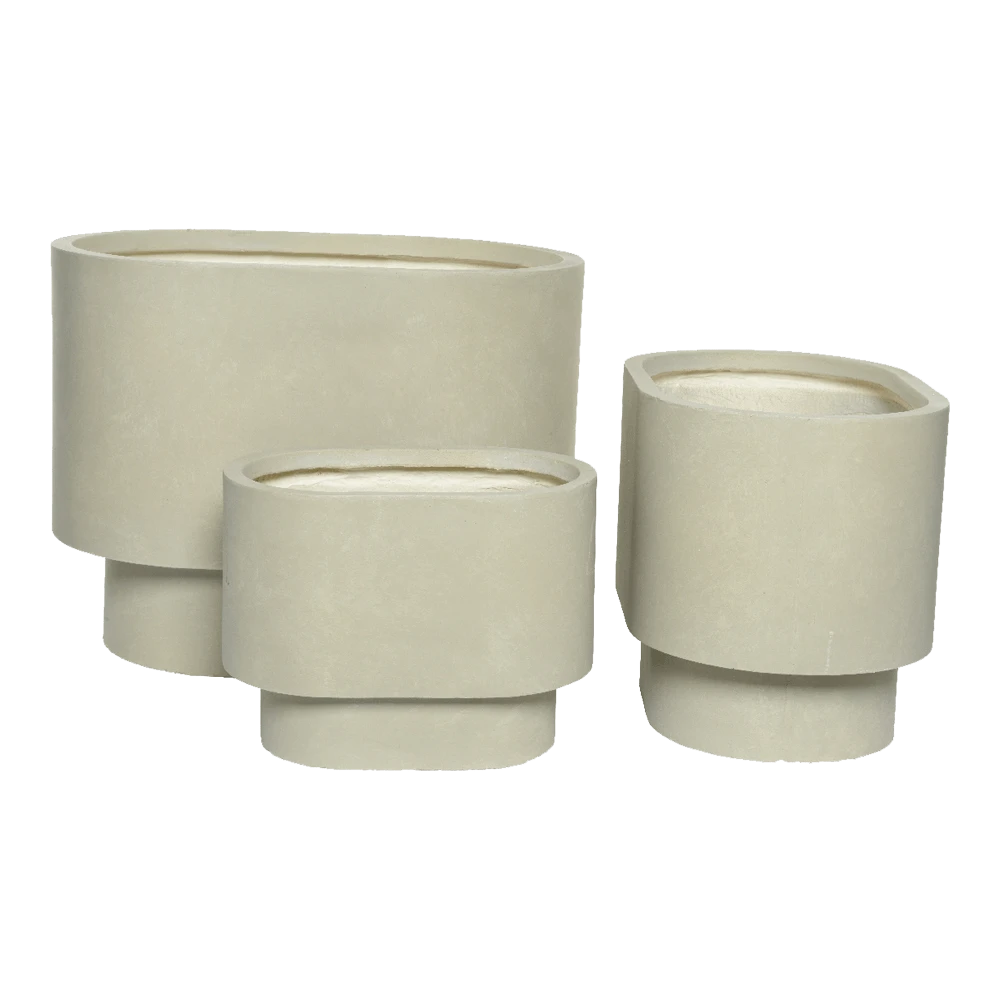 Bloempot Alexis ovaal - l52 x b34 x h40cm - Beige Bloempot Alexis Ovaal - L52 X B34 X H40cm - Beige -Ingemaakte Serie Winkel