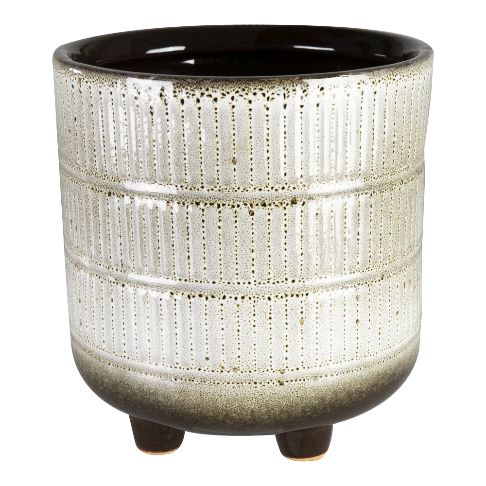 Bloempot Denise - d17 x h17cm - Off White Bloempot Denise - D17 X H17cm - Off White -Ingemaakte Serie Winkel