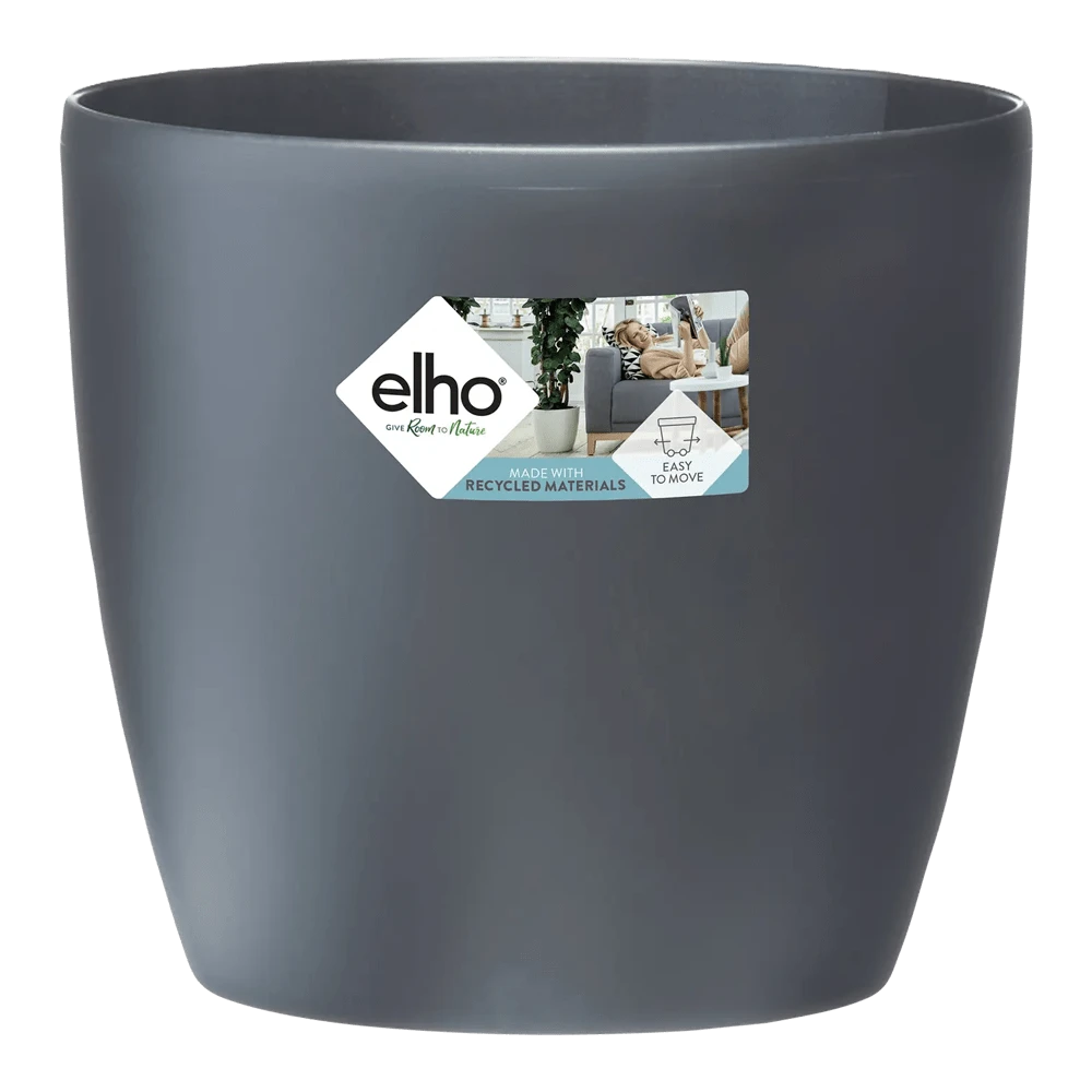 Bloempot Elho Brussels Rond 35cm - Met Wielen - Antraciet -Ingemaakte Serie Winkel bloempot elho brussels rond 35cm met wielen antraciet bloempot antraciet 2 1