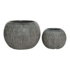 Bloempot Ella - D36 X H27,5cm - Grijs -Ingemaakte Serie Winkel bloempot ella d36 x h27 5cm grijs bloempot 2