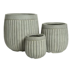 Bloempot Laura - D23 X H23cm - Grijs -Ingemaakte Serie Winkel bloempot laura grijs bloempot 2 1