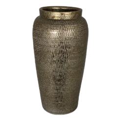 Bloempot Marrakesh Hoog - D19 X H45cm - Zilver Goud