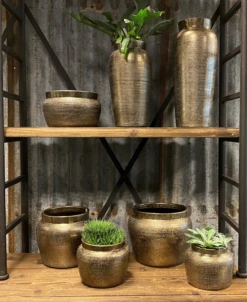 Bloempot Marrakesh - D21 X H17cm - Zilver Goud -Ingemaakte Serie Winkel bloempot marrakesh serie 3 1 5