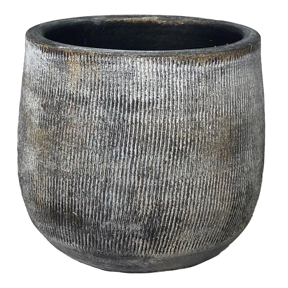 Bloempot Miami - d33 x h31cm - Zwart Cement Bloempot Miami - D33 X H31cm - Zwart Cement -Ingemaakte Serie Winkel