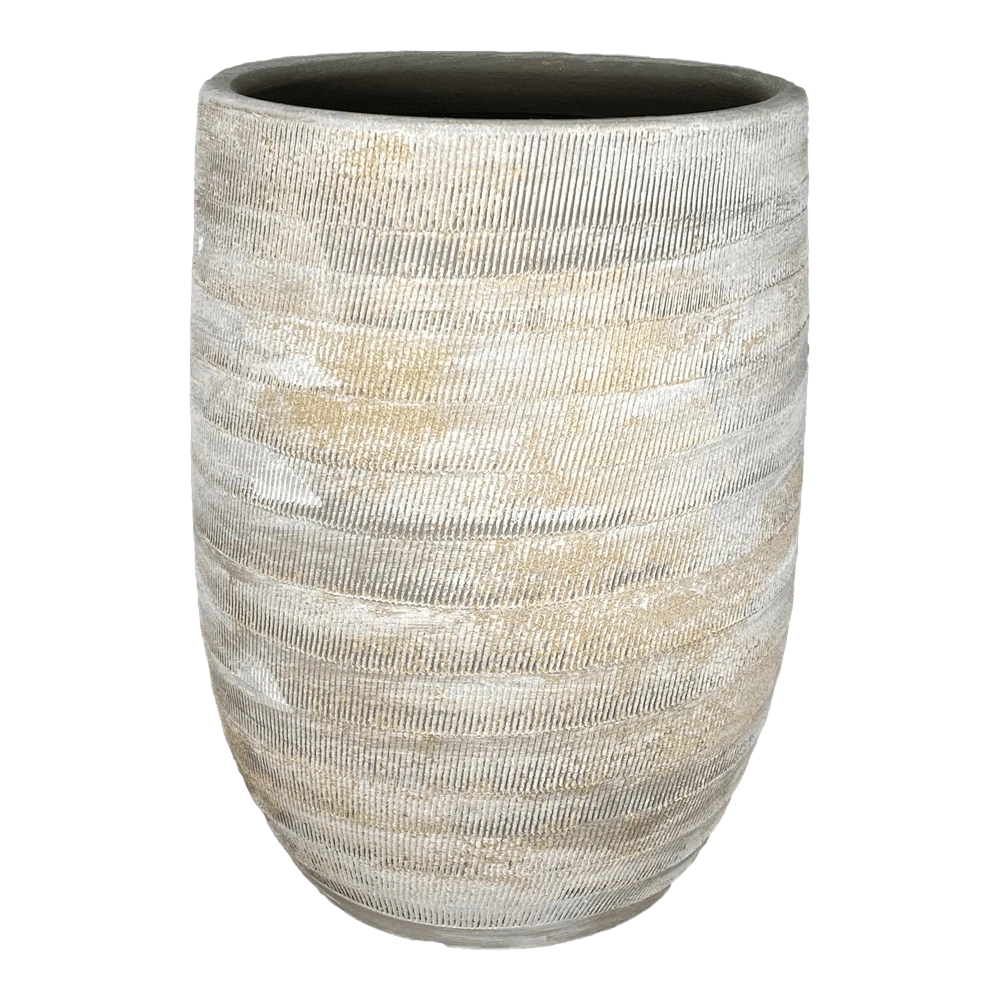 Bloempot Miami hoog - d23 x h30cm - Grijs Bloempot Miami Hoog - D23 X H30cm - Grijs -Ingemaakte Serie Winkel