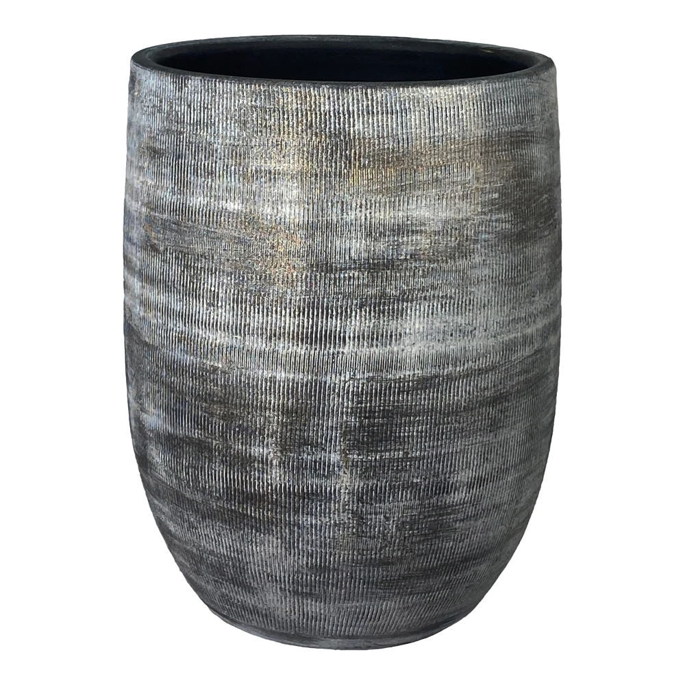 Bloempot Miami hoog - d26 x h40cm - Zwart Cement Bloempot Miami Hoog - D26 X H40cm - Zwart Cement -Ingemaakte Serie Winkel