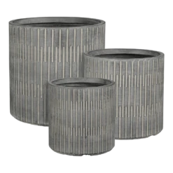 Bloempot Oslo - D37 X H36,5cm - Zwart-grijs -Ingemaakte Serie Winkel bloempot oslo grijs zwart bloempot 2 2