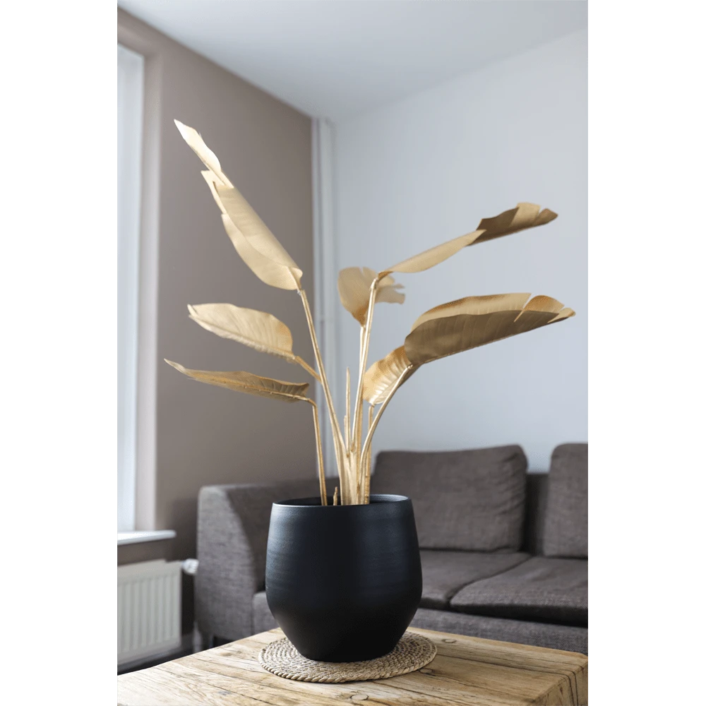 Bloempot Petra - d33 x h31cm - Mat Zwart Bloempot Petra - D33 X H31cm - Mat Zwart -Ingemaakte Serie Winkel bloempot petra mat zwart 2 2