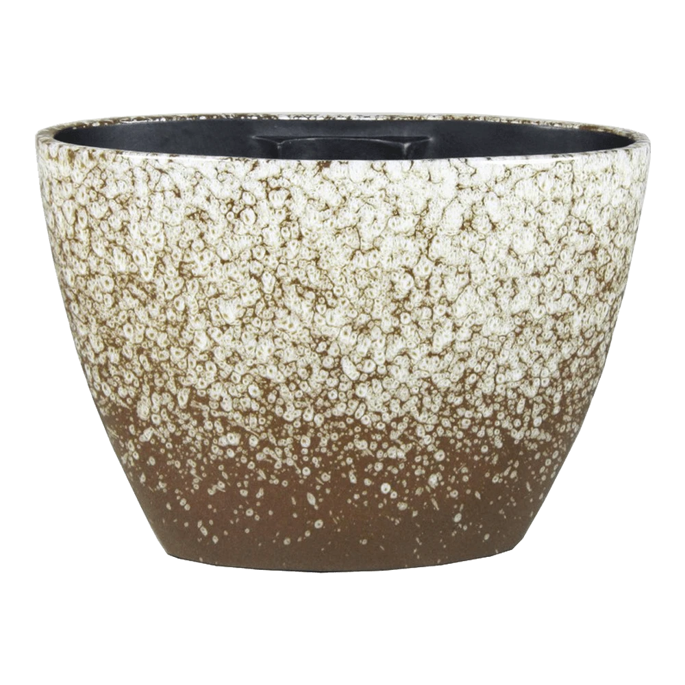 Bloempot Sepp Ovaal - L32 X B15 X H22cm - Wit -Ingemaakte Serie Winkel