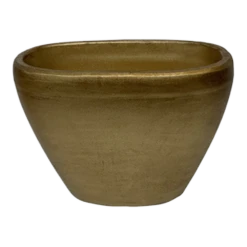 Bloempot Shanon Ovaal - L28 X B16 X H21cm - Mat Goud