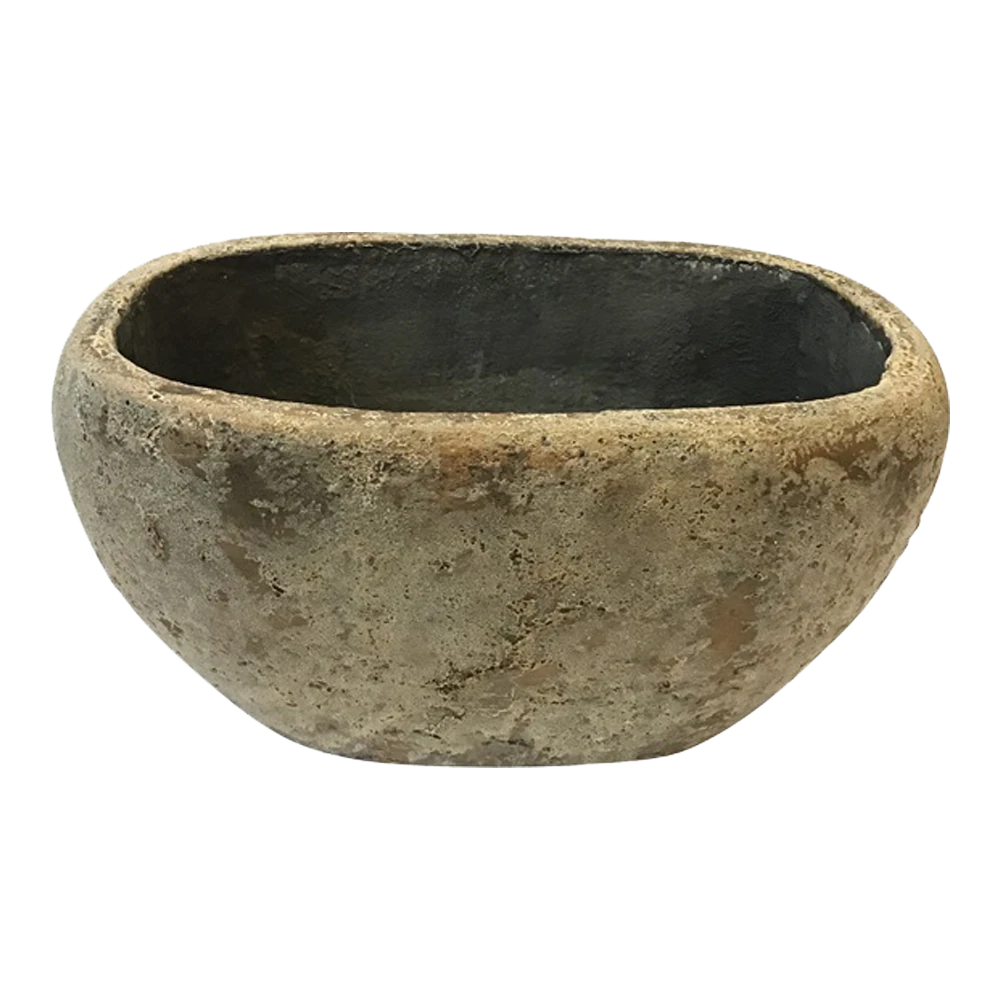 Bloempot Shanon Ovaal - L28 X B18 X H14cm - Cream -Ingemaakte Serie Winkel