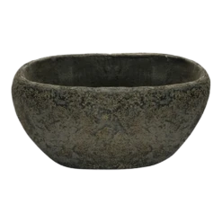 Bloempot Shanon Ovaal - L28 X B18 X H14cm - Earth Zwart