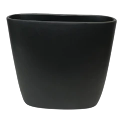 Bloempot Shanon Ovaal - L38 X B16 X H38cm - Mat Zwart