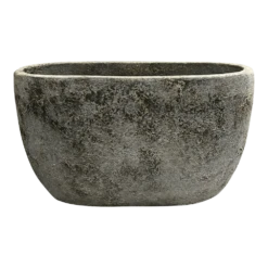 Bloempot Shanon Ovaal - L45 X B18 X H16cm - Earth Zwart