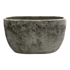 Bloempot Shanon Ovaal - L45 X B18 X H26cm - Earth Zwart