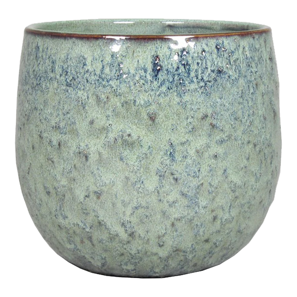 Bloempot Sierra - d19 x h17,5cm - Turquoise Bloempot Sierra - D19 X H17,5cm - Turquoise -Ingemaakte Serie Winkel bloempot sierra turquoise bloempot 1
