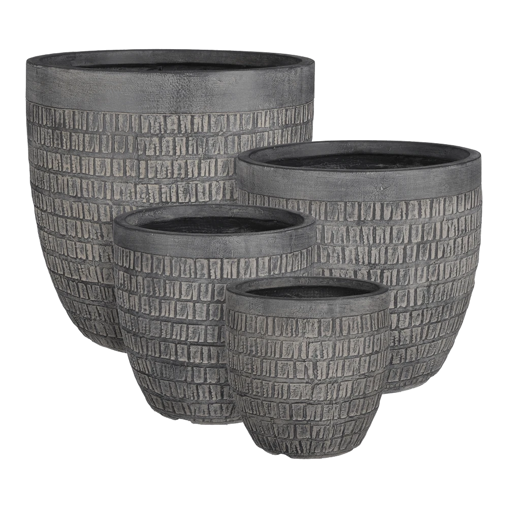 Bloempot Tallinn - d25,5 x h26cm - Zwart-grijs Bloempot Tallinn - D25,5 X H26cm - Zwart-grijs -Ingemaakte Serie Winkel bloempot tallinn zwart grijs bloempot 1 1