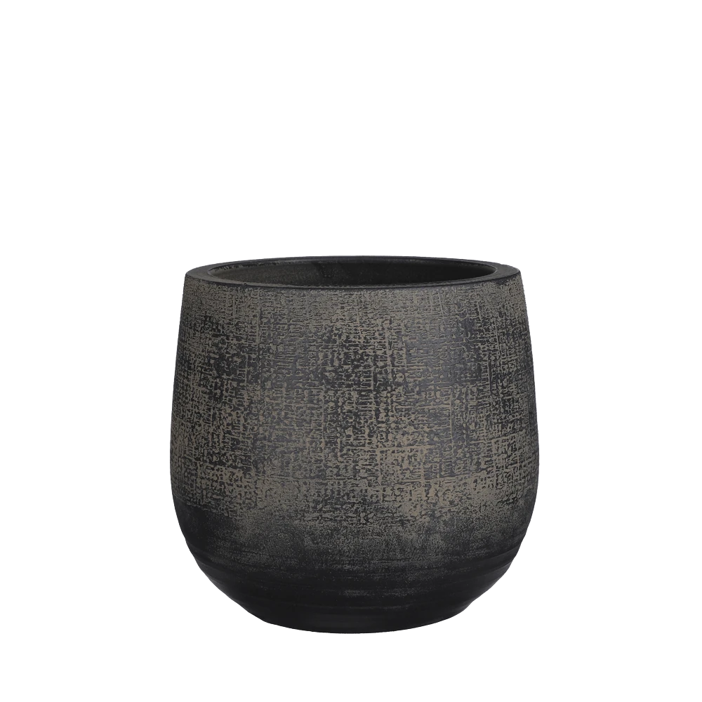 Bloempot Victor - H19 X D21cm - Donker Bruin -Ingemaakte Serie Winkel