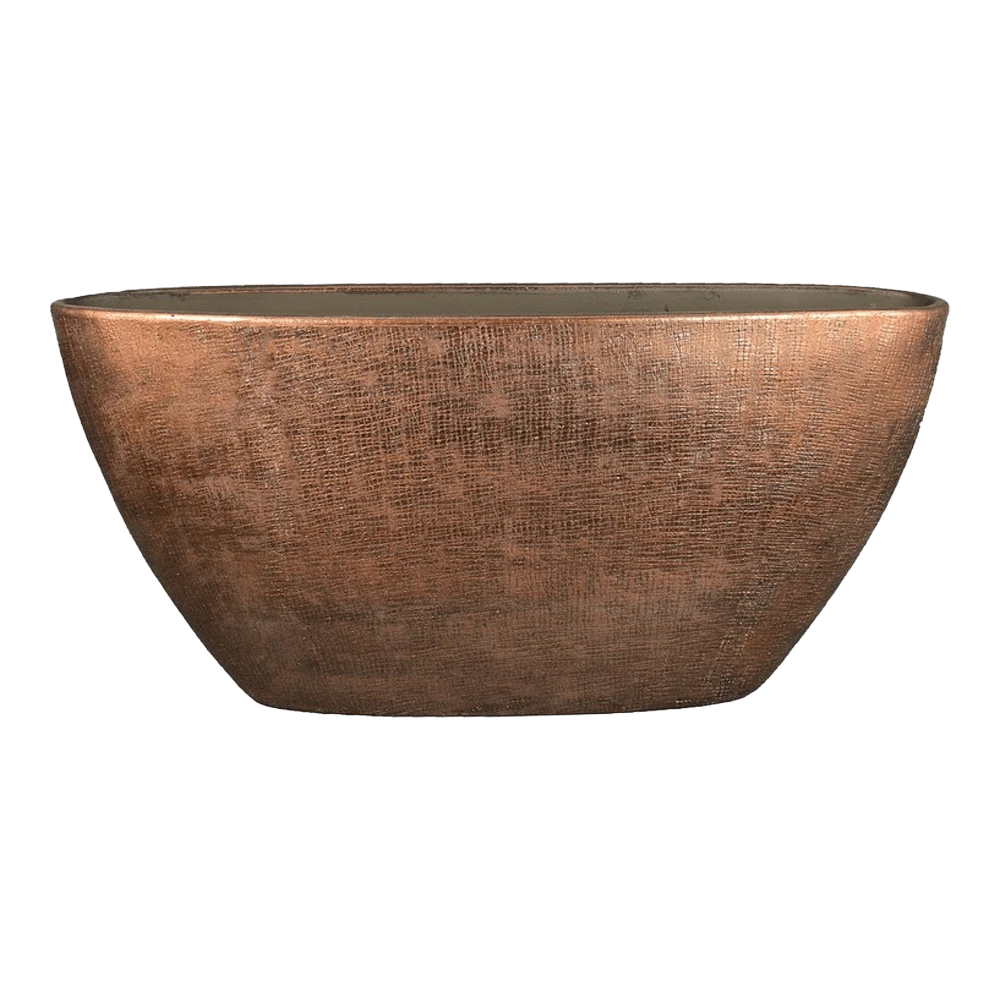 Bloempot Mira ovaal - l73 x b17 x h36cm - Koper Bloempot Mira Ovaal - L73 X B17 X H36cm - Koper -Ingemaakte Serie Winkel