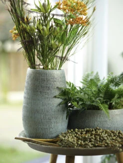 Plantenschaal Ryan - D28 X H13cm - Shiny Blue 4 Plantenschaal Ryan - D28 X H13cm - Shiny Blue -Ingemaakte Serie Winkel bowl ryan shiny blue keramiek d28 h13 schaal 7 13