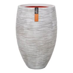 Capi Bloempot Hoog Nature Elegant Deluxe Rib NL - D45 X H72cm - Ivoor