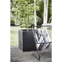 Capi Plantenbak Vierkant Lux Terrazo - L60 X B60 X H60cm - Zwart -Ingemaakte Serie Winkel capi plantenbak vierkant lux terrazo l60 x b60 x h60cm zwart plantenbak 7