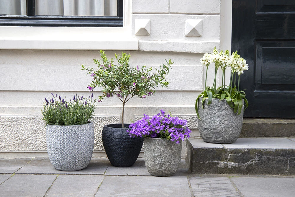 Bloempot Colorado Egg - D32 X H31cm - Grijs -Ingemaakte Serie Winkel colorado egg pot river grey d32h31 bloempot 7 9