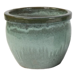 Bloempot Glazed Delta Rim - D21 X H16cm - Groen
