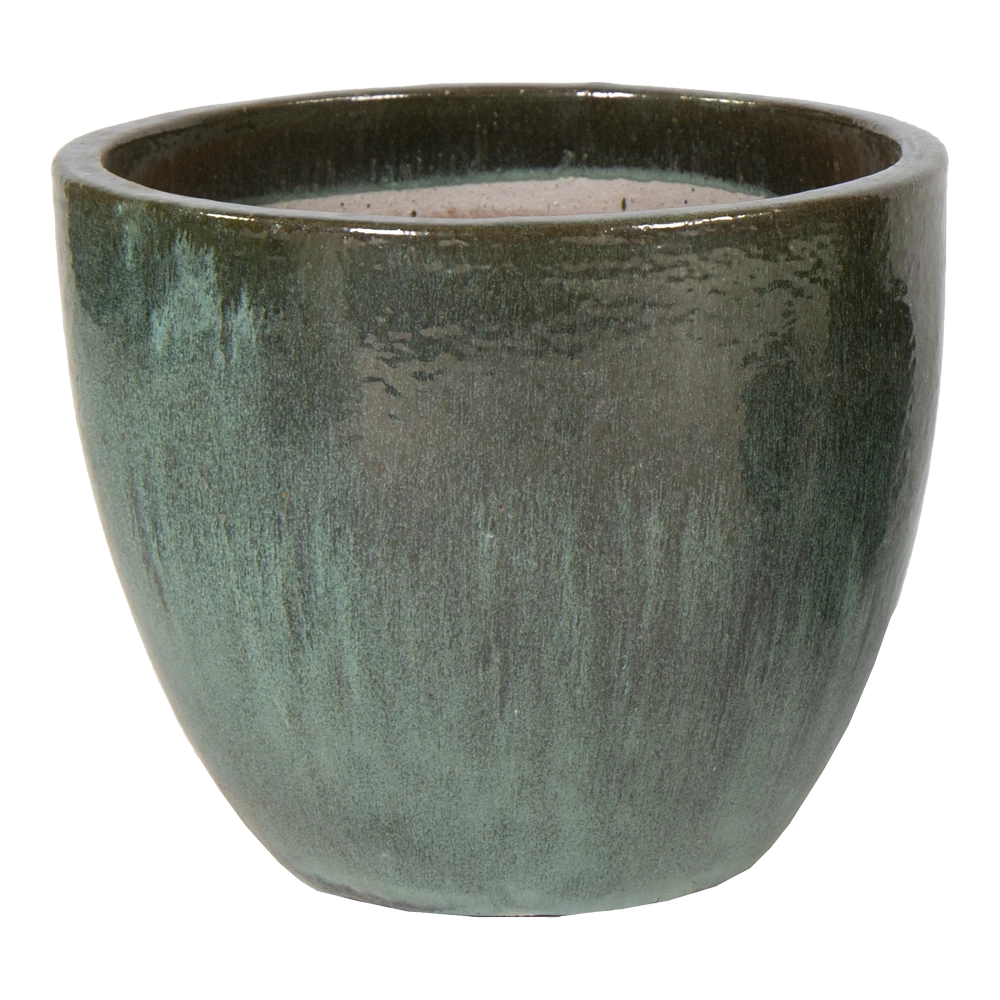 Bloempot Glazed Egg - d38 x h32cm - Groen Bloempot Glazed Egg - D38 X H32cm - Groen -Ingemaakte Serie Winkel glazed egg pot moss green d38h32 bloempot groen 1 6
