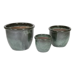 Bloempot Glazed Hp001 - D50 X H39cm - Groen -Ingemaakte Serie Winkel glazed hp001 moss green d50h39 bloempot groen 6 6