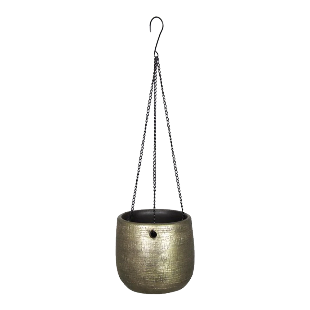 Hangpot Mira - d18 x h16cm - Goud Hangpot Mira - D18 X H16cm - Goud -Ingemaakte Serie Winkel hangpot mira d18 h16cm industrieel goud hangpot 1