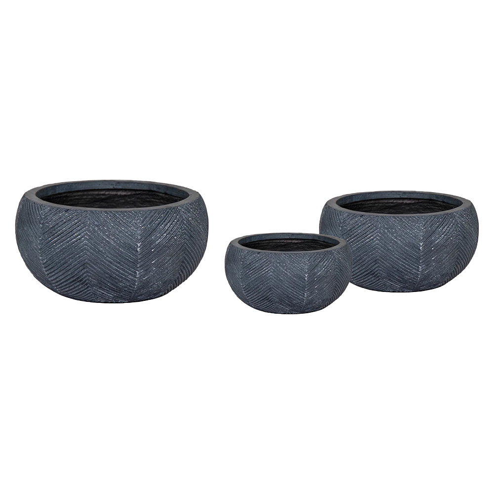 Plantenschaal Iowa bullet - d56 x h28cm - Donkergrijs Plantenschaal Iowa Bullet - D56 X H28cm - Donkergrijs -Ingemaakte Serie Winkel iowa bullet bowl graphite d56h28 bloempot 6 5