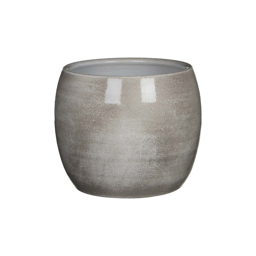 Bloempot Lester - d20 x h18cm - Lichtgrijs Bloempot Lester - D20 X H18cm - Lichtgrijs -Ingemaakte Serie Winkel