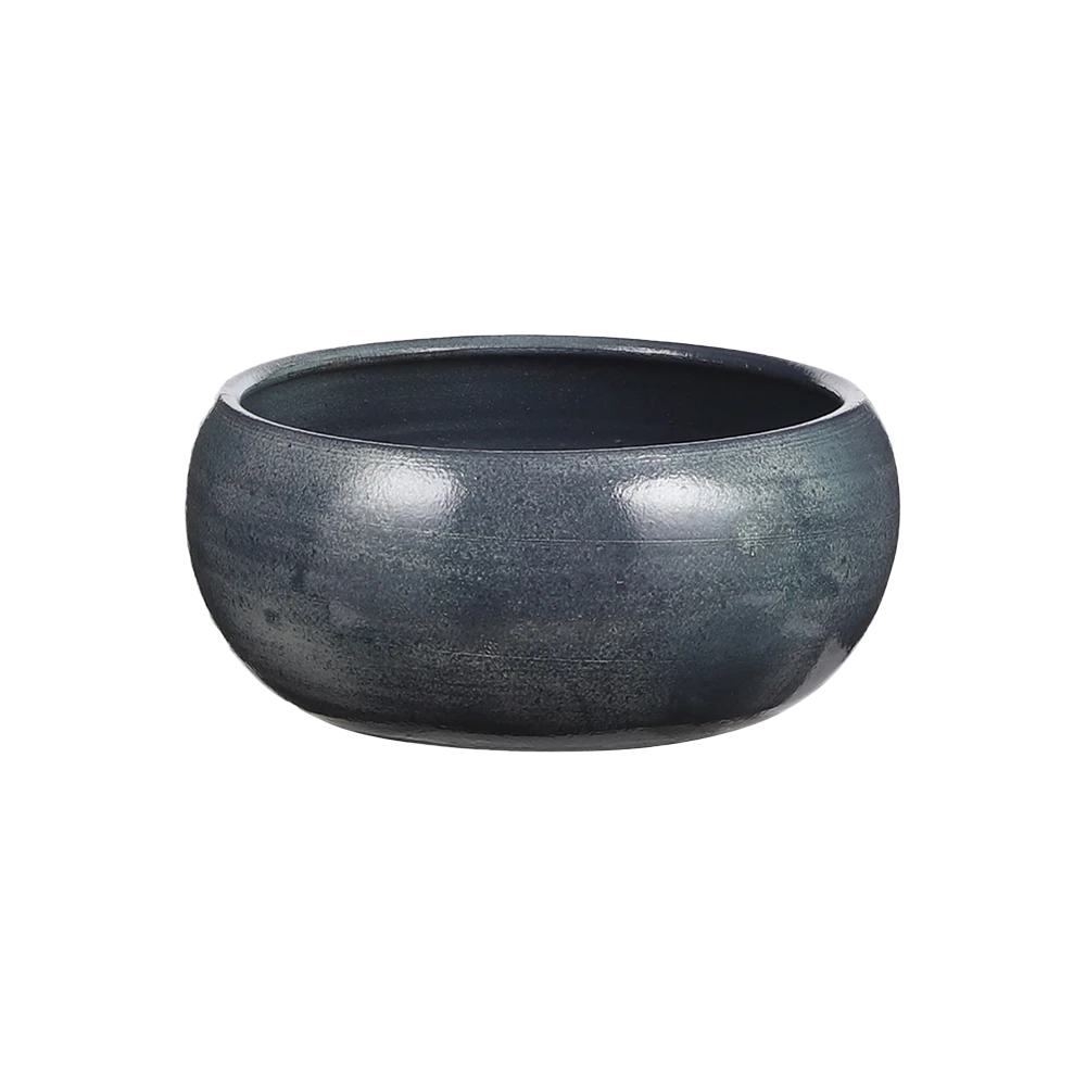 Plantenschaal Lester - d28 x h12cm - Donkerblauw Plantenschaal Lester - D28 X H12cm - Donkerblauw -Ingemaakte Serie Winkel