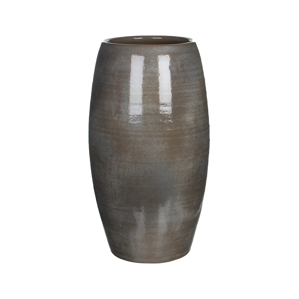Bloempot Lester hoog - d30 x h50cm - Donkergrijs Bloempot Lester Hoog - D30 X H50cm - Donkergrijs -Ingemaakte Serie Winkel