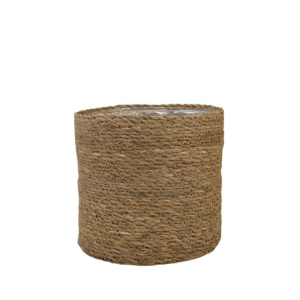 Plantenmand Stef - d28 x h28cm - Naturel Plantenmand Stef - D28 X H28cm - Naturel -Ingemaakte Serie Winkel