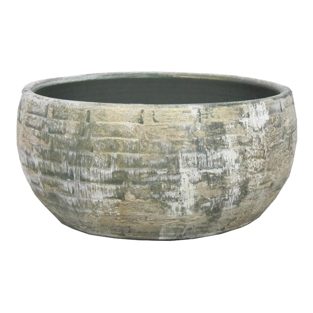 Plantenschaal Steef - d29 x h14cm - Creme Groen Plantenschaal Steef - D29 X H14cm - Creme Groen -Ingemaakte Serie Winkel plantenschaal steef d29 h14 creme groen plantenschaal 1 3