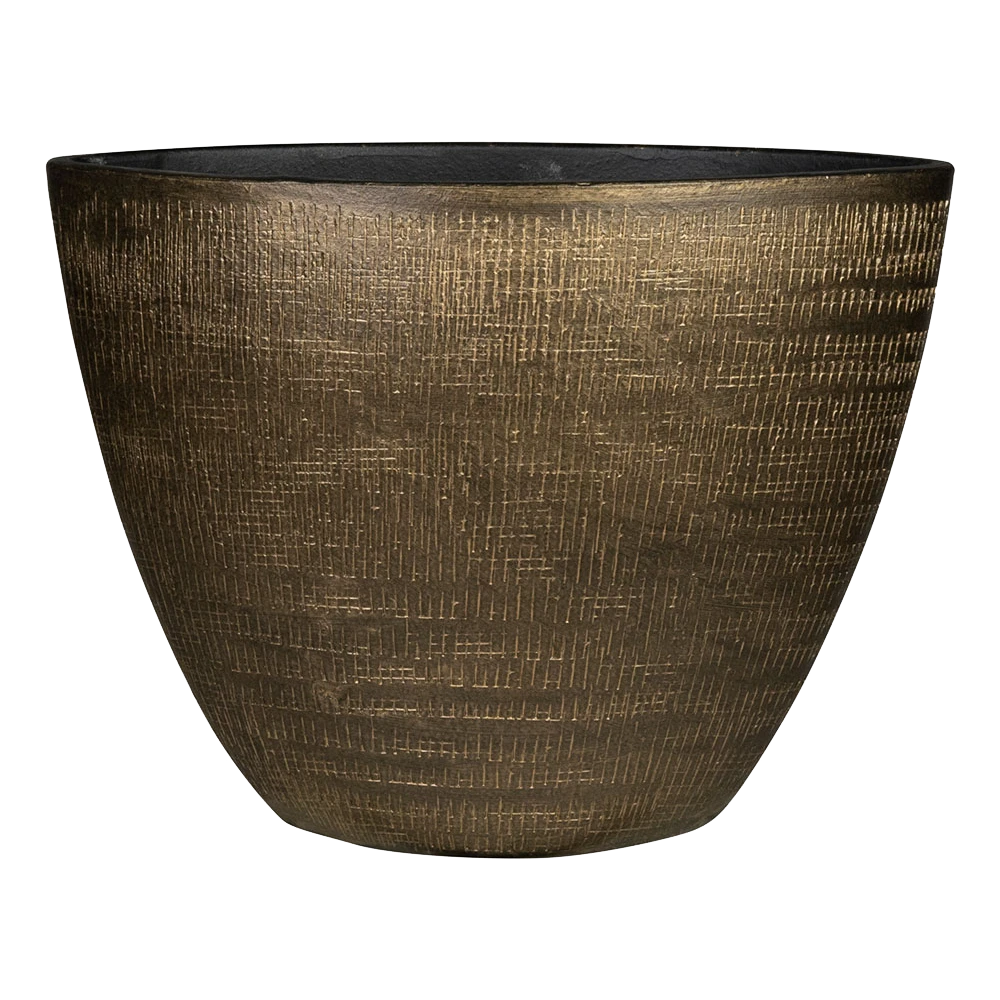 Bloempot Ryan ovaal - l46 x b18 x h35cm - Shiny gold Bloempot Ryan Ovaal - L46 X B18 X H35cm - Shiny Gold -Ingemaakte Serie Winkel