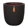 Capi Bloempot Bol Nature Rib NL - D43 X H41cm - Zwart -Ingemaakte Serie Winkel pot bol rib nl 43x41 zwart bloempot 1 8