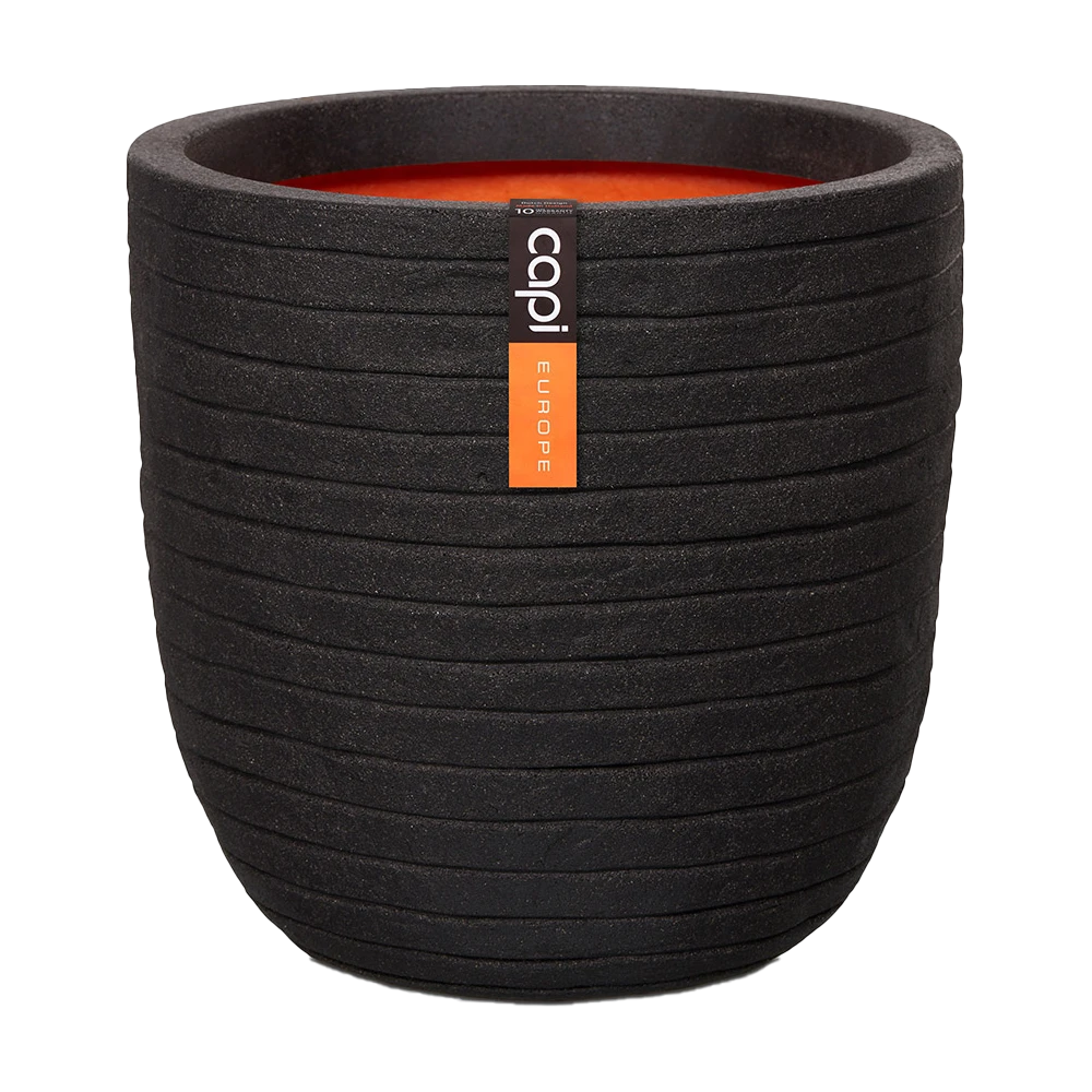 Capi Bloempot bol Nature Row NL - d35 x h34cm - Zwart Capi Bloempot Bol Nature Row NL - D35 X H34cm - Zwart -Ingemaakte Serie Winkel