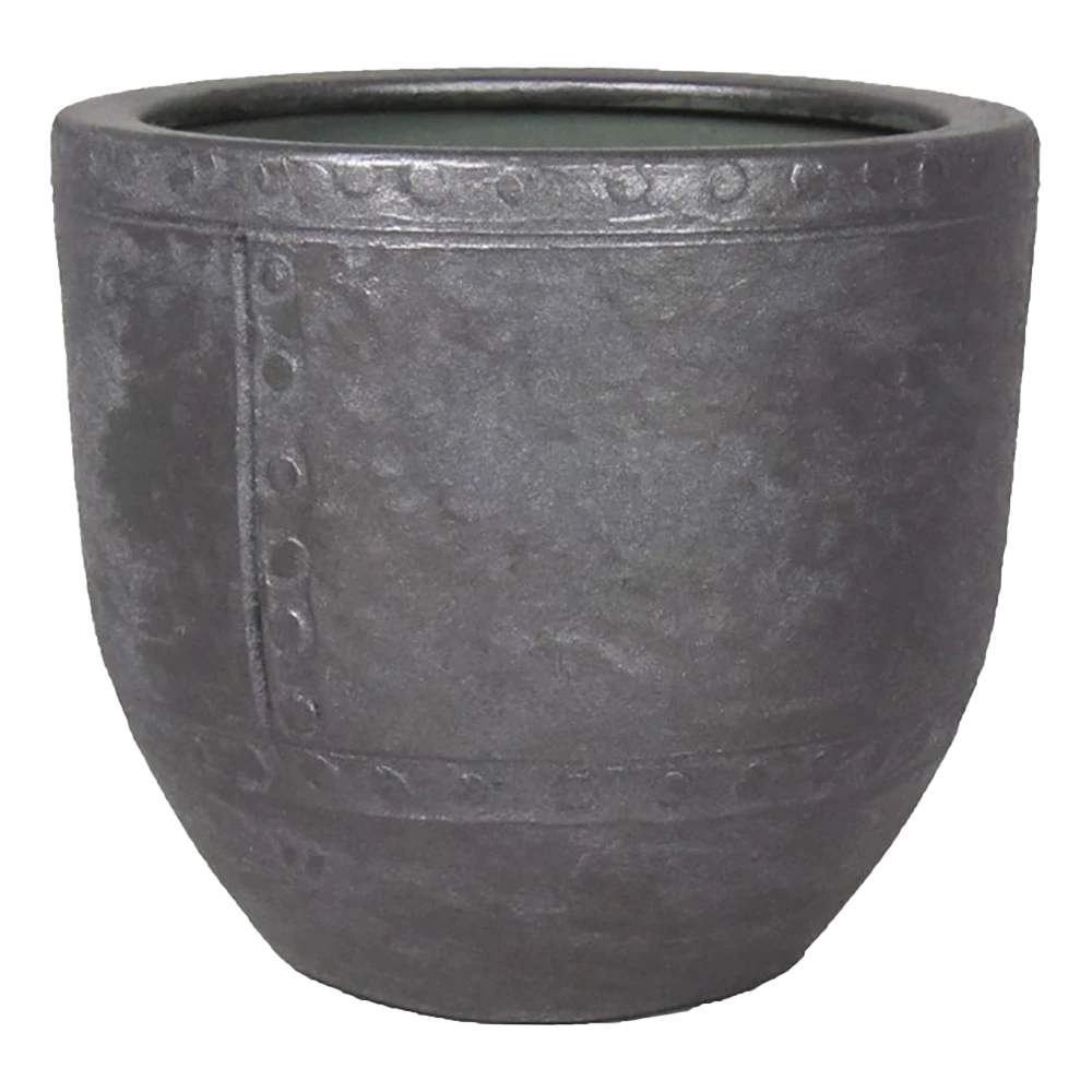 Bloempot Fien - d23 x h21cm - antraciet Bloempot Fien - D23 X H21cm - Antraciet -Ingemaakte Serie Winkel pot fien d23 h21cm industrieel zwart bloempot antraciet 1 4
