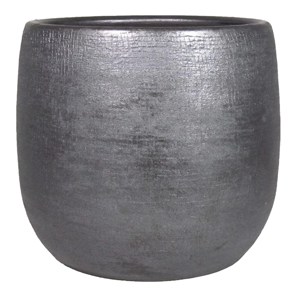 Bloempot Mira - d29 x h27cm - antraciet Bloempot Mira - D29 X H27cm - Antraciet -Ingemaakte Serie Winkel pot mira d29 h27cm industrieel zwart bloempot antraciet 1