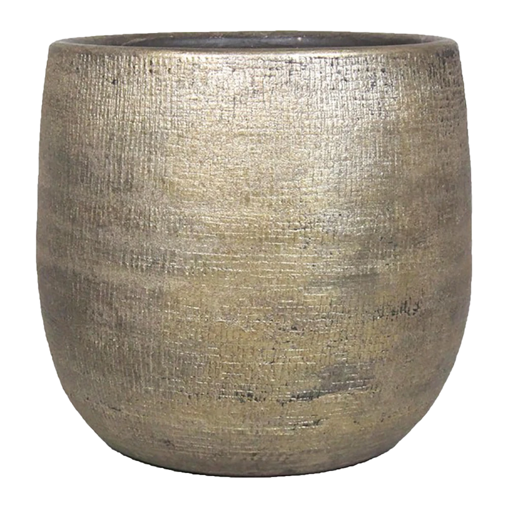 Bloempot Mira - d39 x h36cm - Goud Bloempot Mira - D39 X H36cm - Goud -Ingemaakte Serie Winkel pot mira d39 h36cm industrieel goud bloempot 1 5