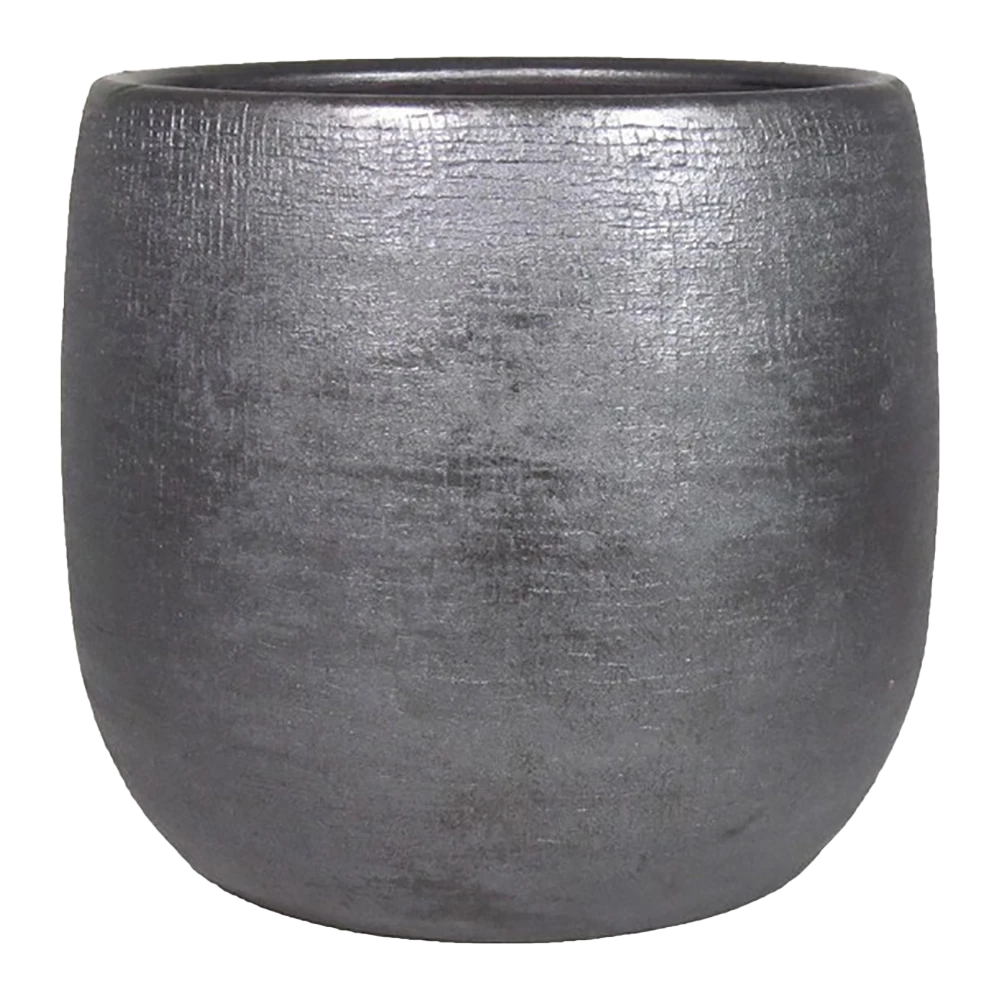 Bloempot Mira - d39 x h36cm - antraciet Bloempot Mira - D39 X H36cm - Antraciet -Ingemaakte Serie Winkel pot mira d39 h36cm industrieel zwart bloempot antraciet 1 4