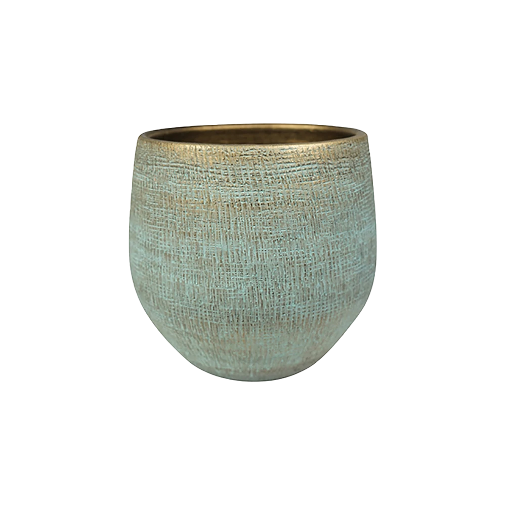 Bloempot Ryan - d31 x h28cm - Shiny blue Bloempot Ryan - D31 X H28cm - Shiny Blue -Ingemaakte Serie Winkel pot ryan shiny blue keramiek d31 h28 bloempot 1 5